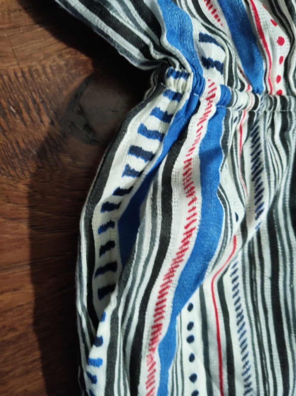 Patrons of Peace Striped Boho Romper M Blue Black Festival Cover-Up - Picture 5 of 8